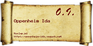 Oppenheim Ida névjegykártya
